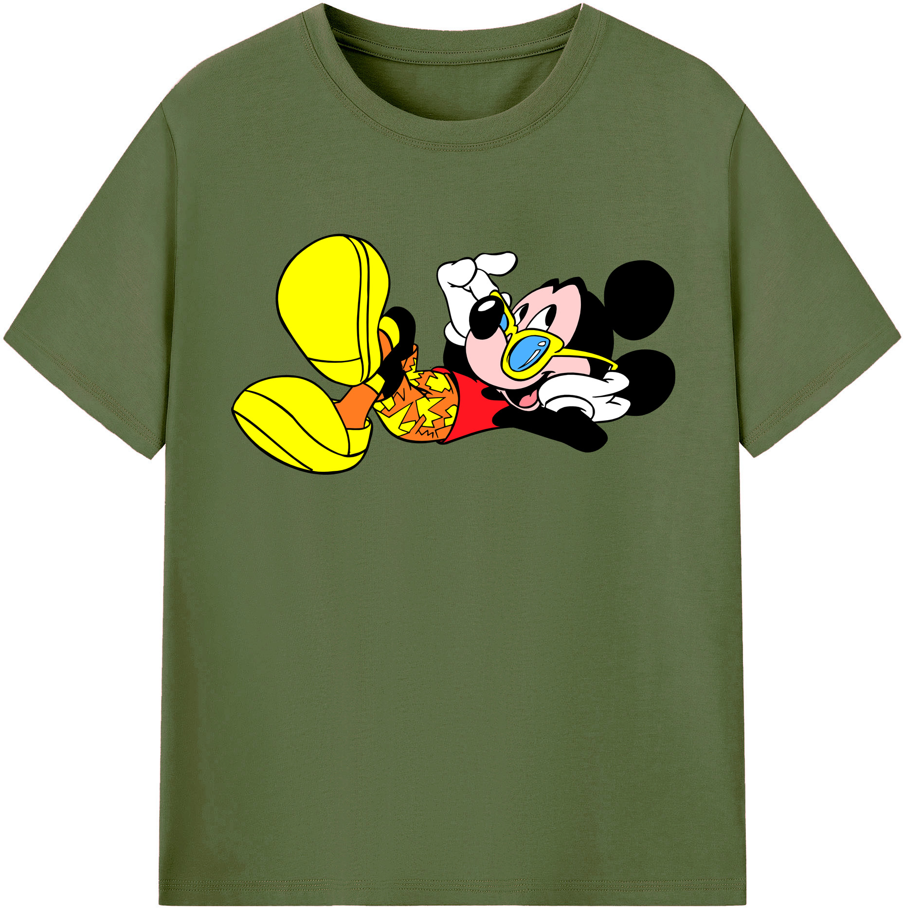 （画像用） ミッキーマウス Mickey Mouse 綿100％半袖Tシャツ（フロントプリント）